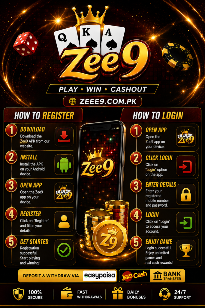 zee9 game register and login screenshot