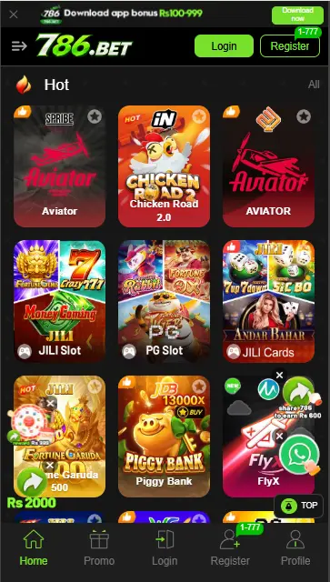 786bet game available games screenshot